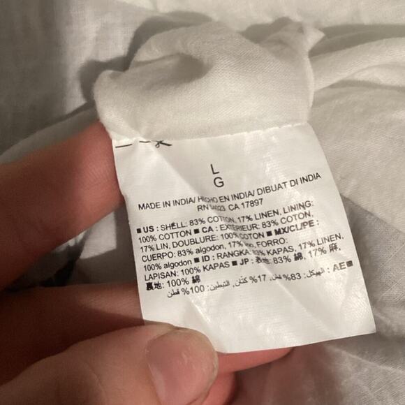 Old Navy Womens Skirt Sz L Elastic Waist Linen Blend Nautical Blue White Striped - Picture 6 of 6